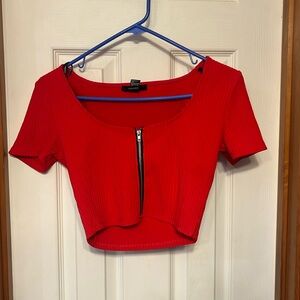 Red crop top